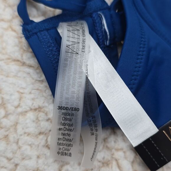 1204 NWT Essential Full-Coverage Bikini Top Sz 36DD Precious Sapphire - Picture 5 of 5